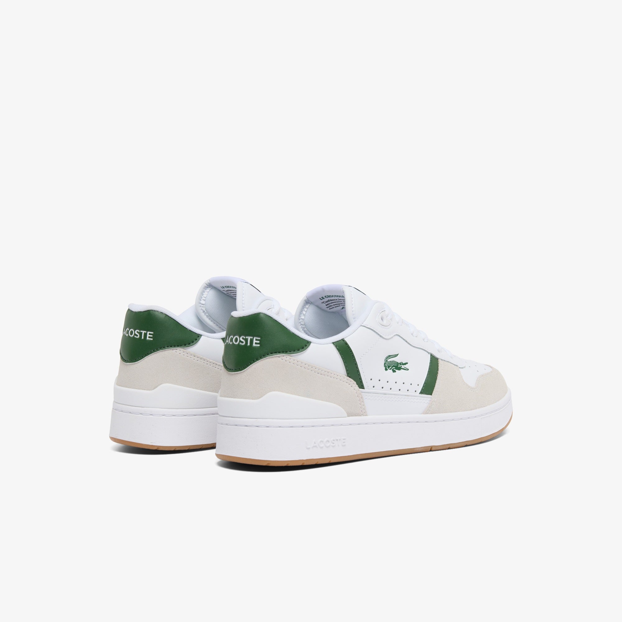Sapatilhas Homem Lacoste T-Clip Set de Pele Branca/Verde Lacoste 