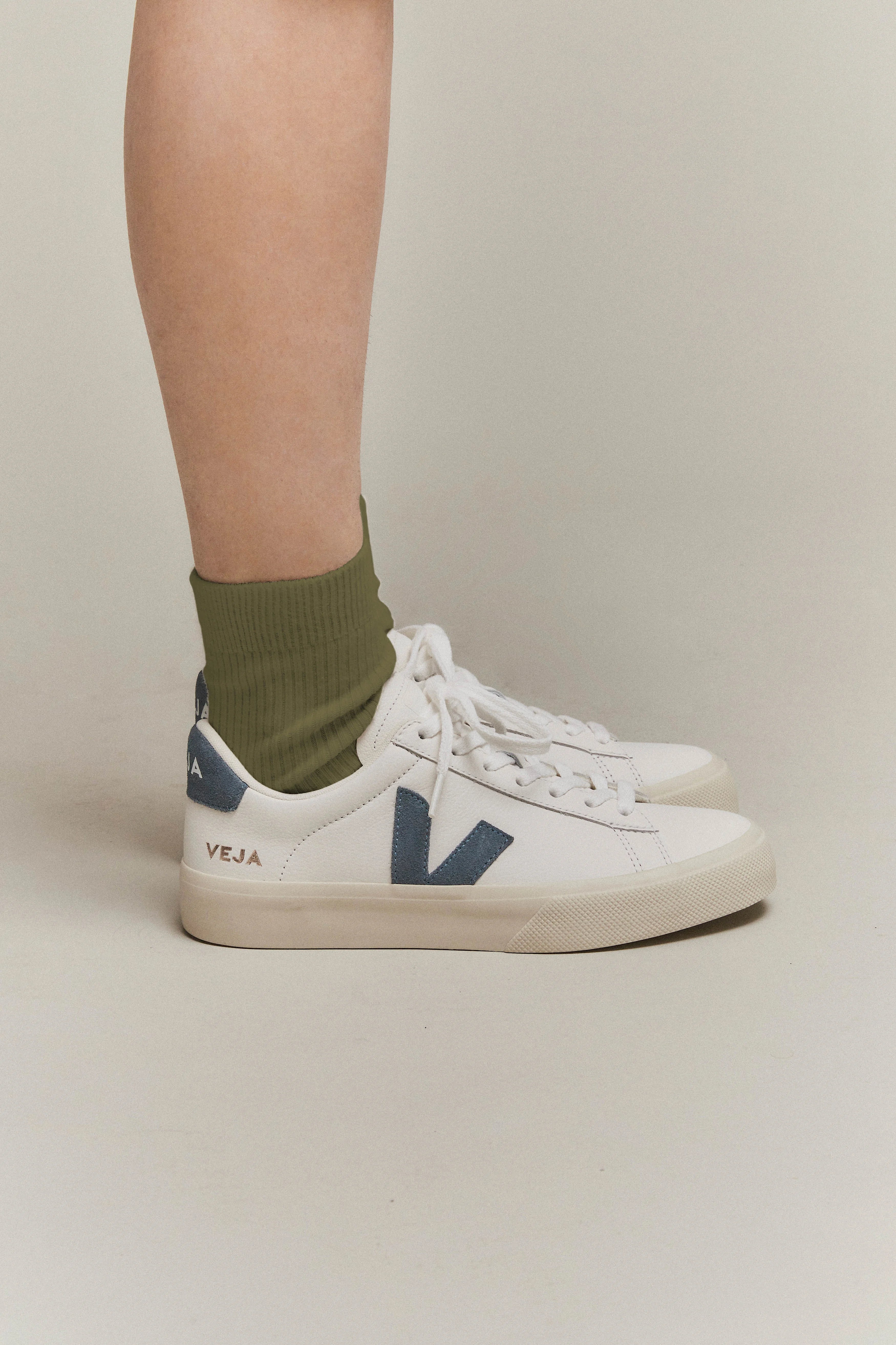 Sapatilhas Homem Veja Campo Leather Branco/Azul Veja 