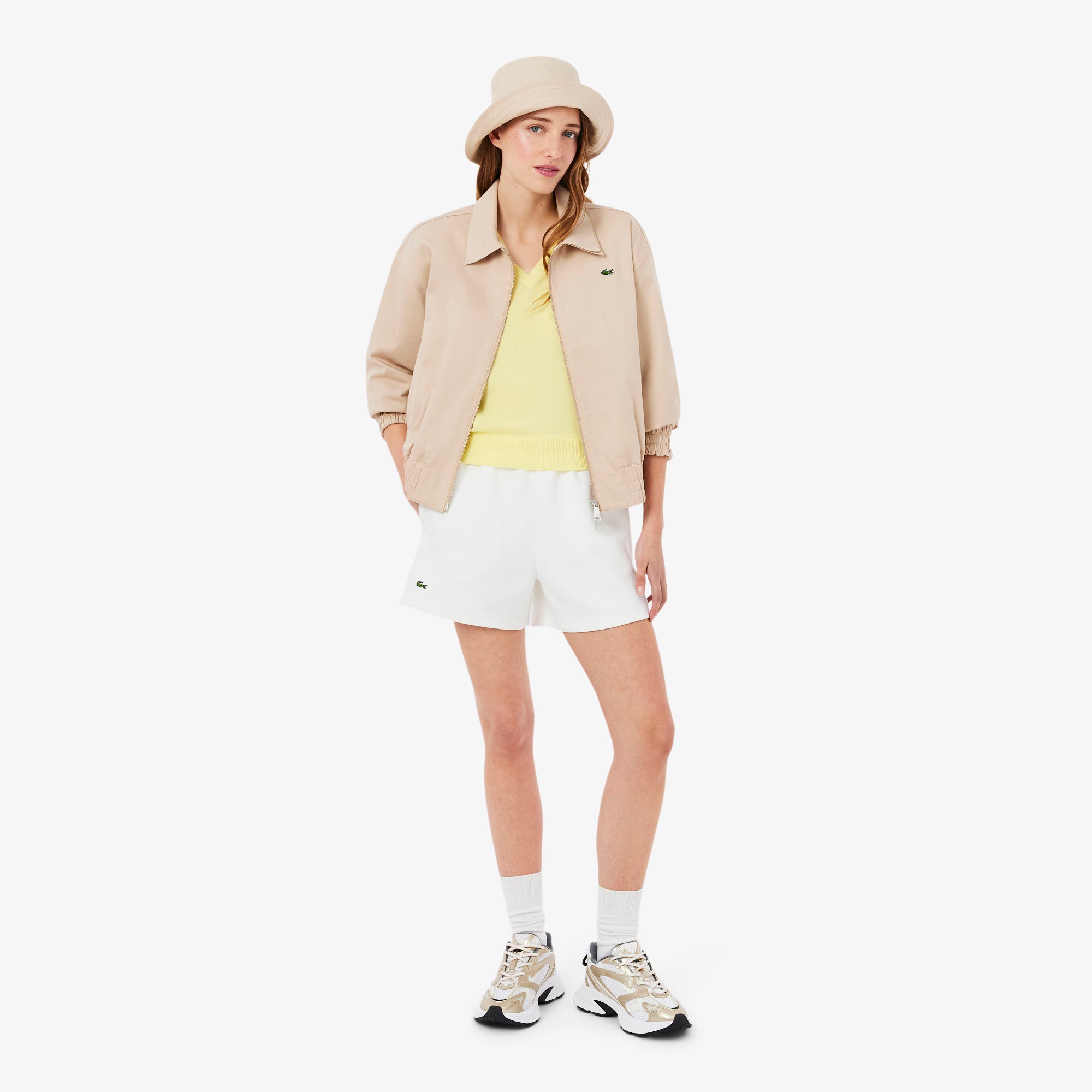 Sapatilhas Mulher Lacoste L003 Neo Shot Branco/Dourado Lacoste 