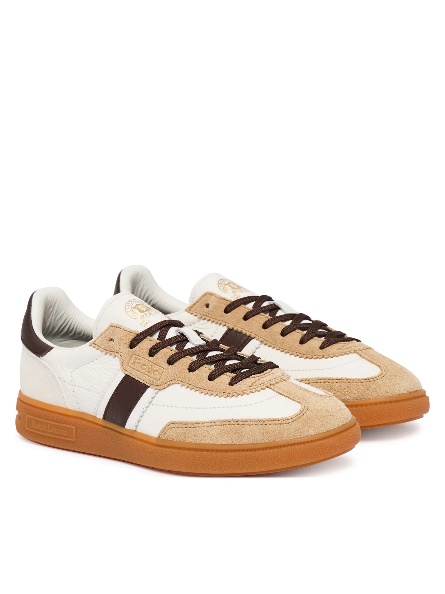 Sapatilhas Mulher Ralph Lauren Bedford Branca/Castanho Polo Ralph Lauren 