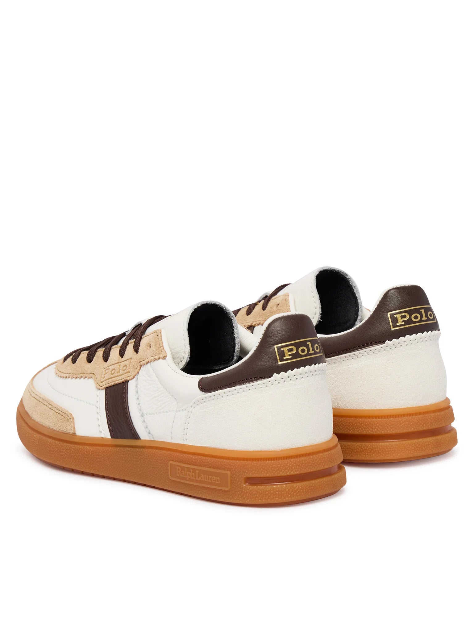 Sapatilhas Mulher Ralph Lauren Bedford Branca/Castanho Polo Ralph Lauren 