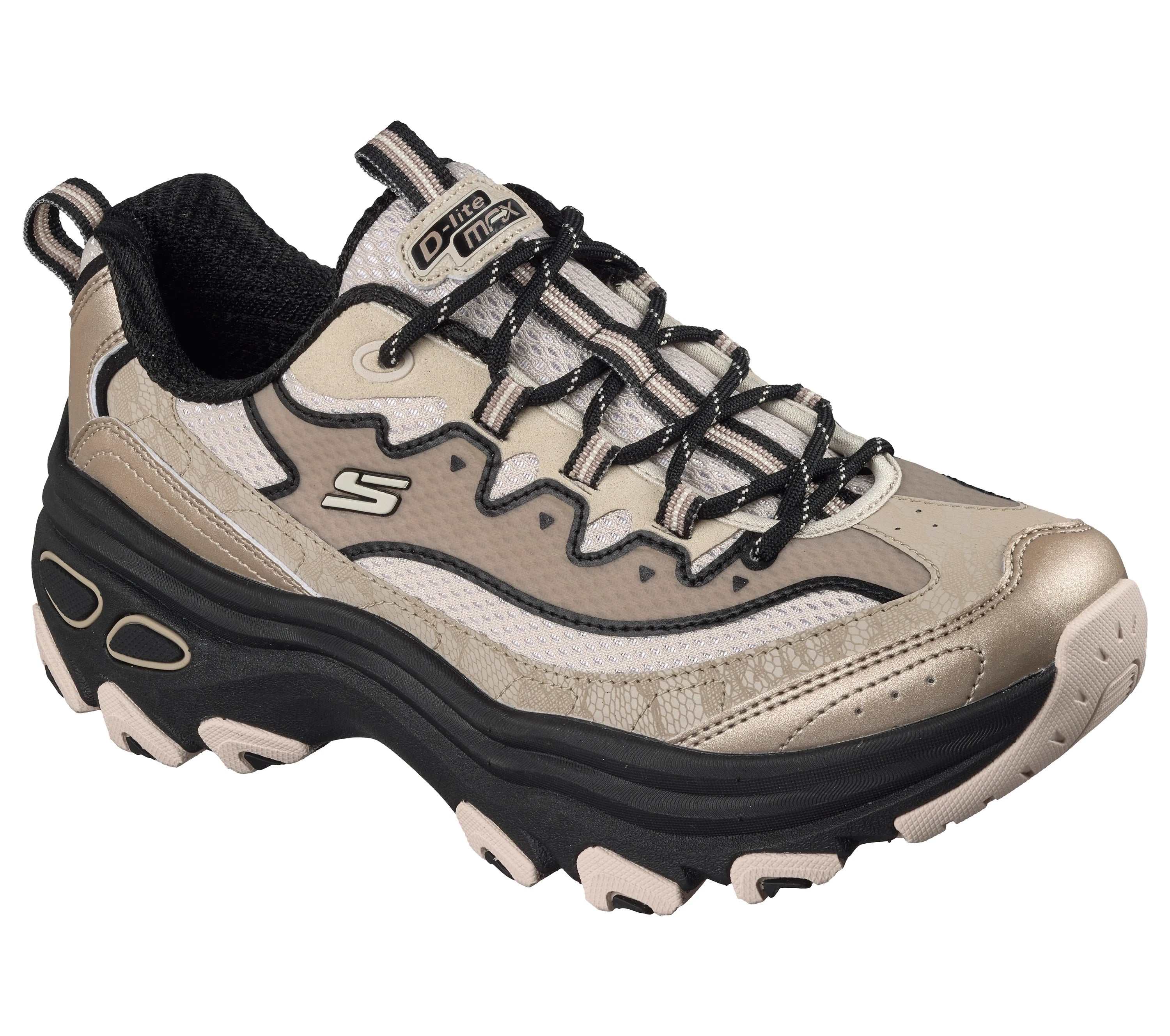 Sapatilhas Mulher Skechers D´Lites Max Bege/Preta Skechers 