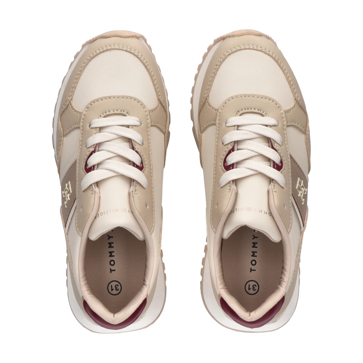 Sapatilhas Tommy Hilfiger Low Cut Lace-up Mulher Bege