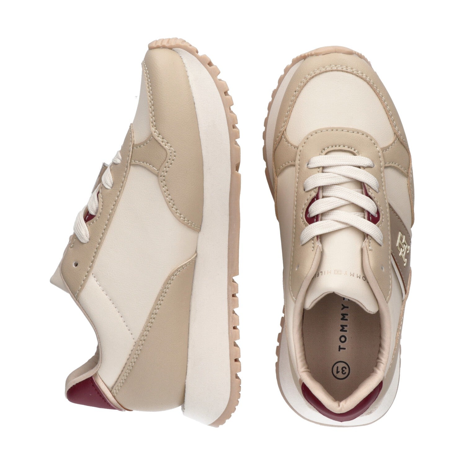 Sapatilhas Tommy Hilfiger Low Cut Lace-up Mulher Bege