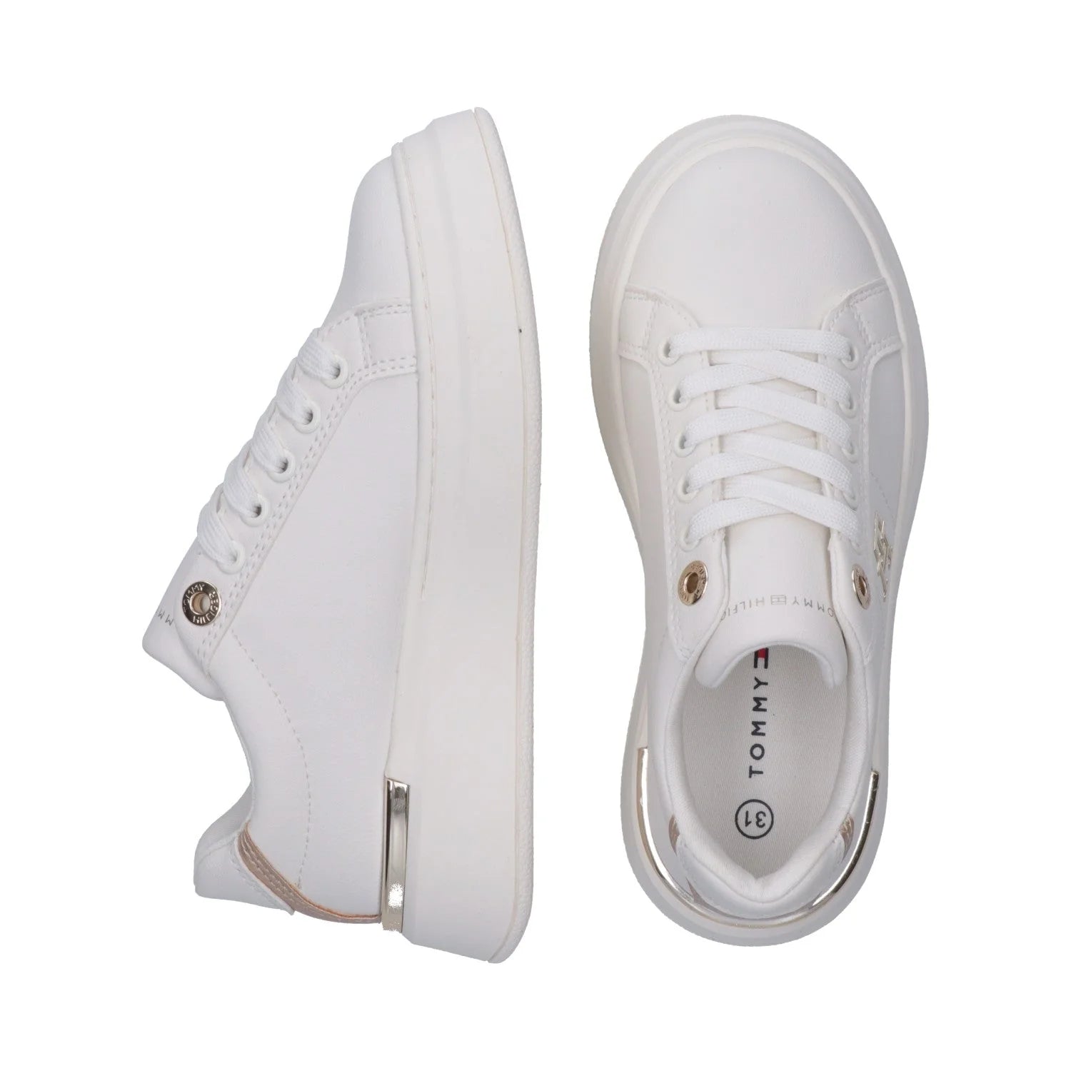 Sapatilhas Tommy Hilfiger Low Cut Lace-up  Mulher Branca/Dourada