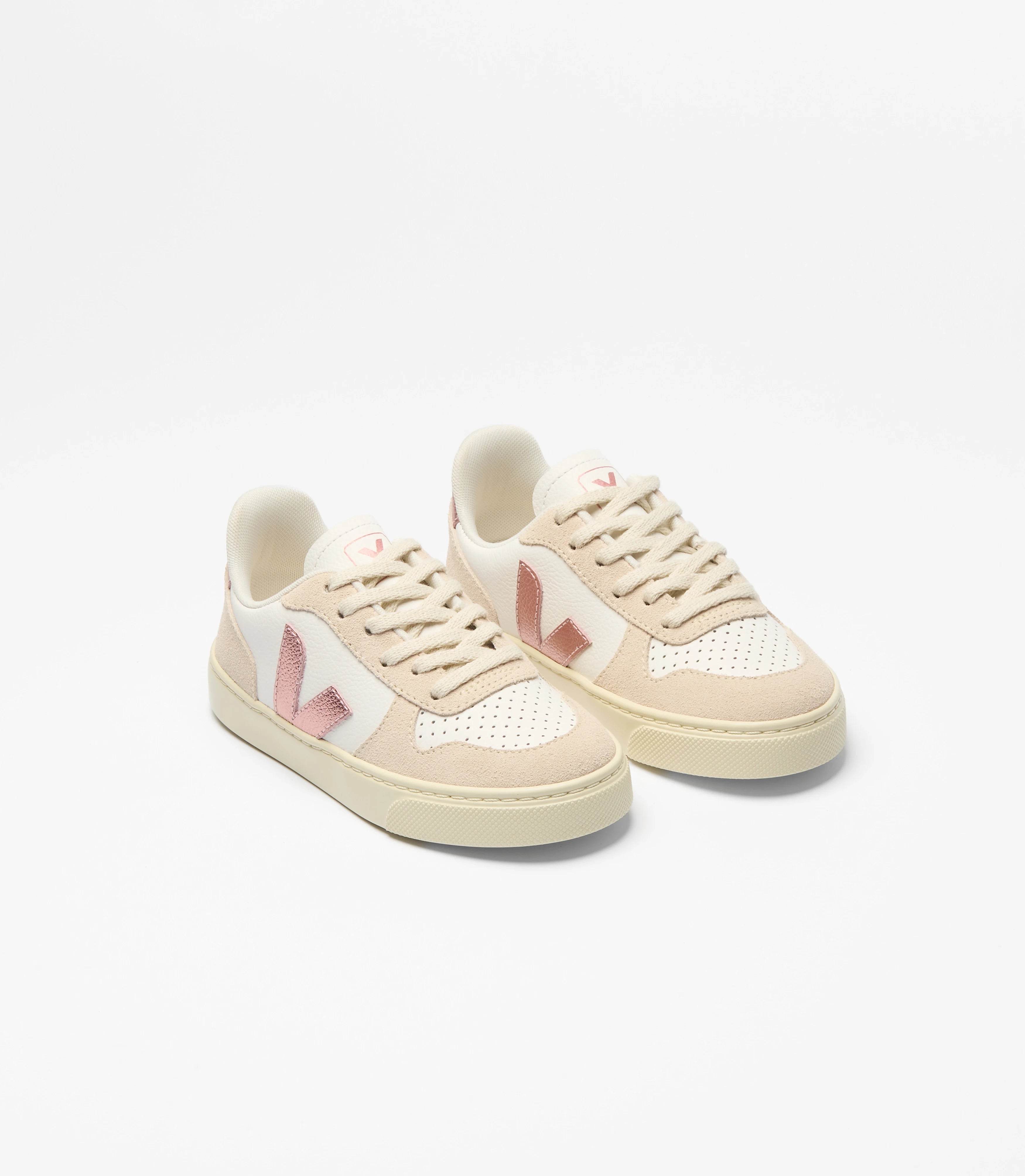 Sapatilhas Veja Mulher Small V-10 Leather Branco/Rosa Veja 