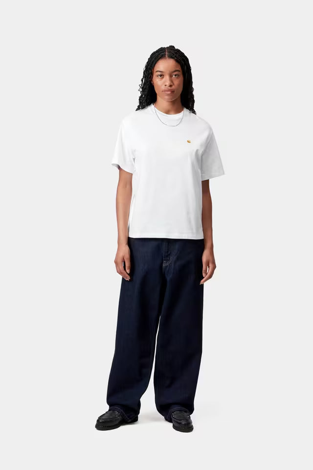 T-Shirt Carhartt WIP Mulher Chase Branco Carhartt 