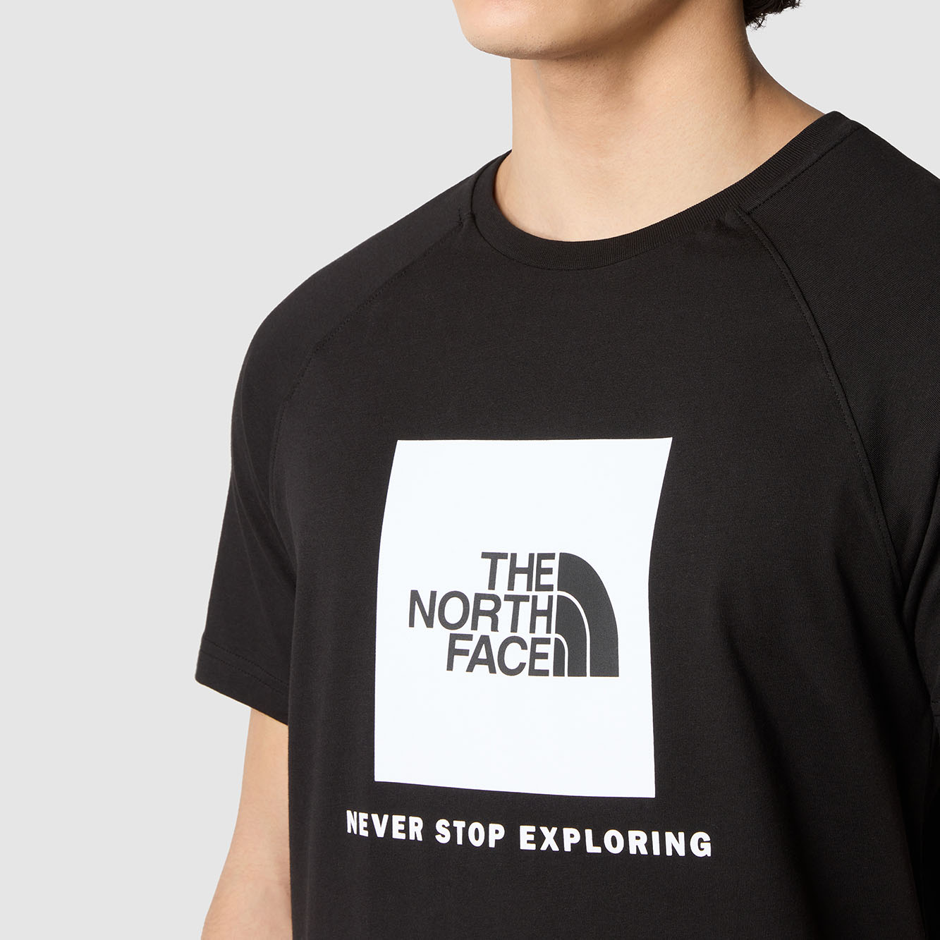 T-Shirt The North Face Raglan Red Box Homem Preta