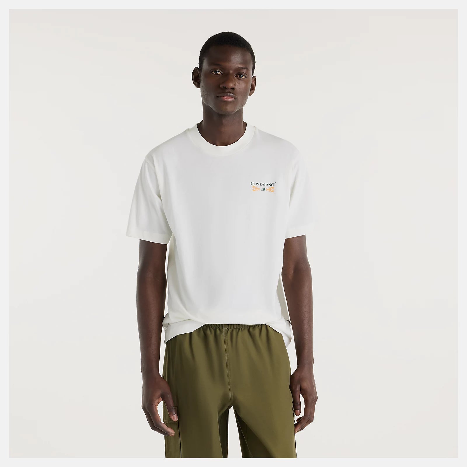 T-shirt Homem New Balance Grab a Bit Boston Branca New Balance 