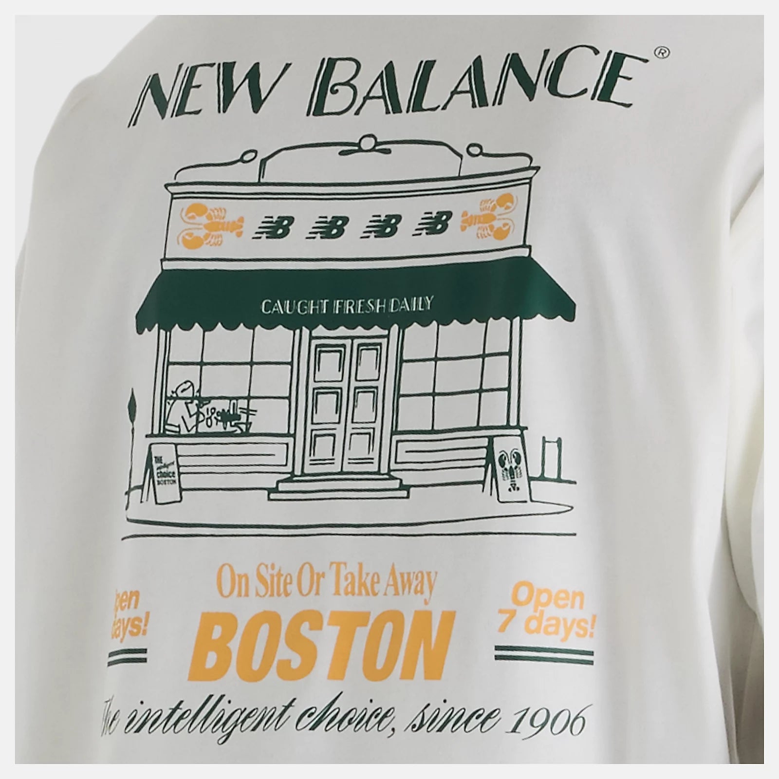T-shirt Homem New Balance Grab a Bit Boston Branca New Balance 