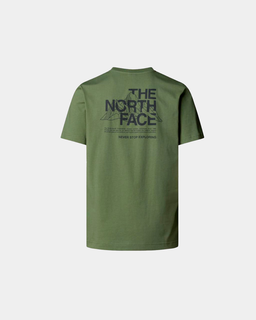T-shirt The North Face Mountain Sketch Homem Verde
