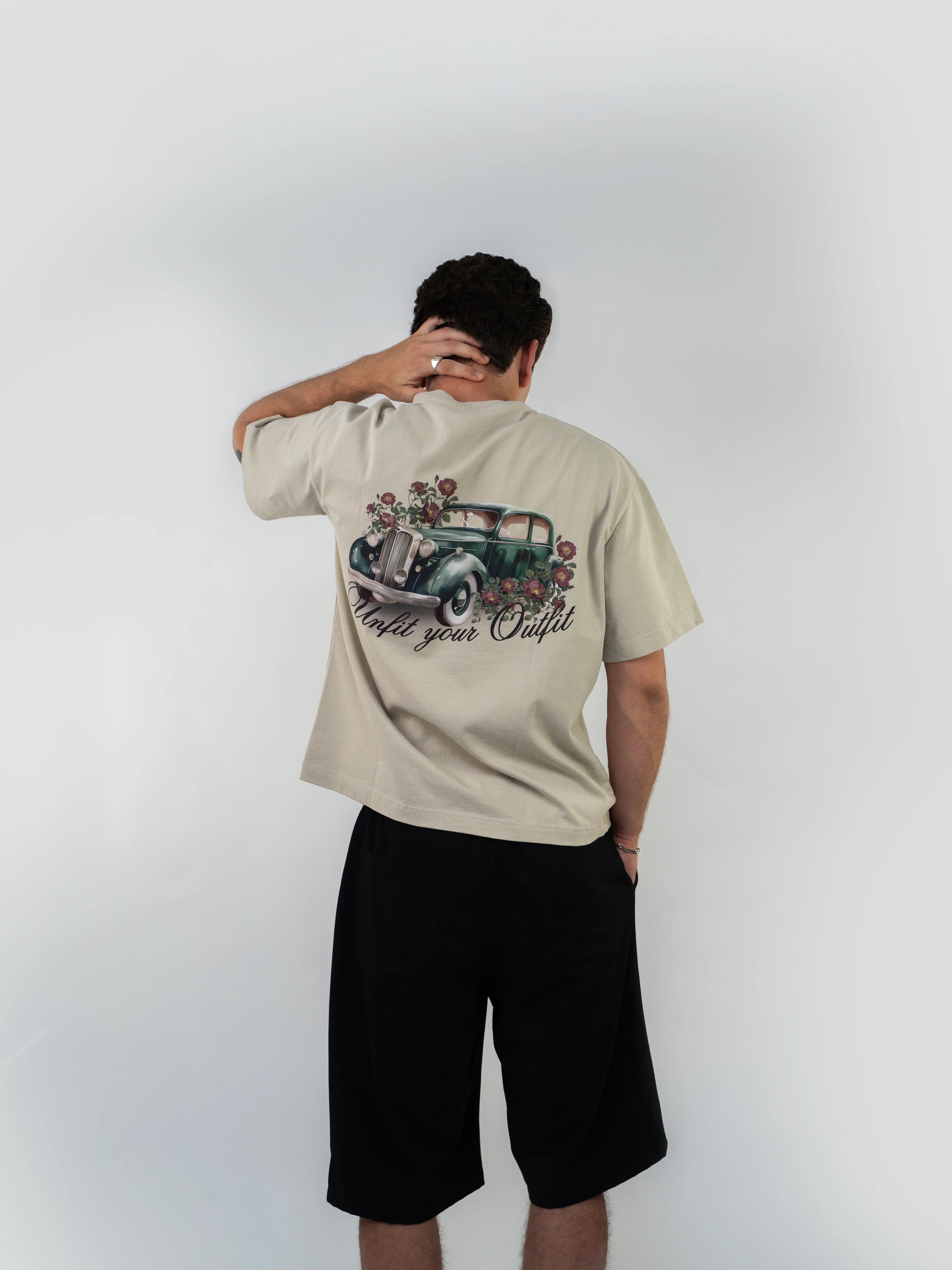 T-shirt Unfitted Unbroken Flowers Bege Unfitted 