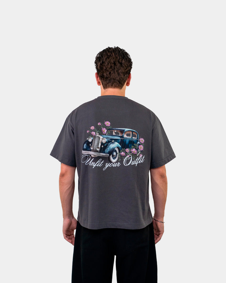 T-shirt Unfitted Unbroken Flowers Cinza Unfitted 