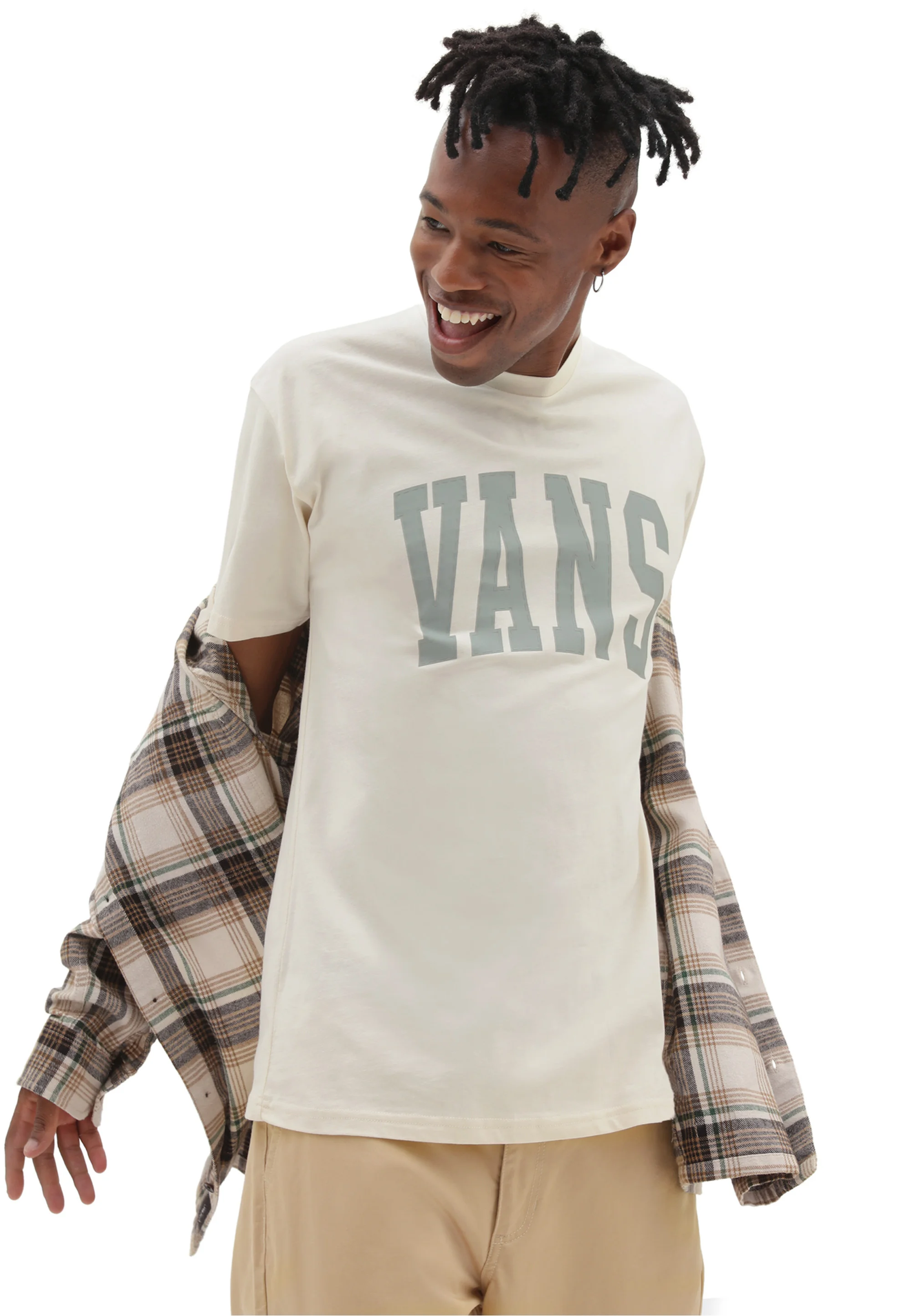 T-shirt Vans Homem Varsity Type Branco Cru