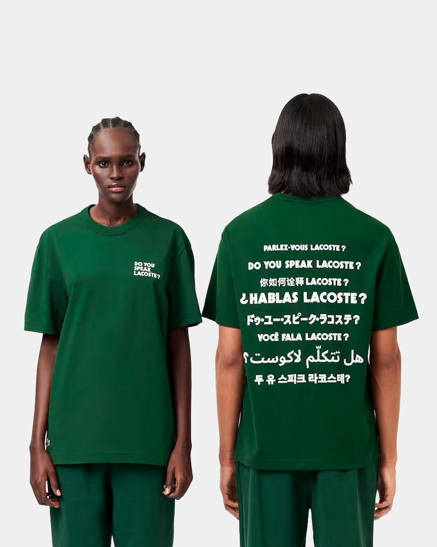 Lacoste T-Shirt Slogan Verde TH013300132