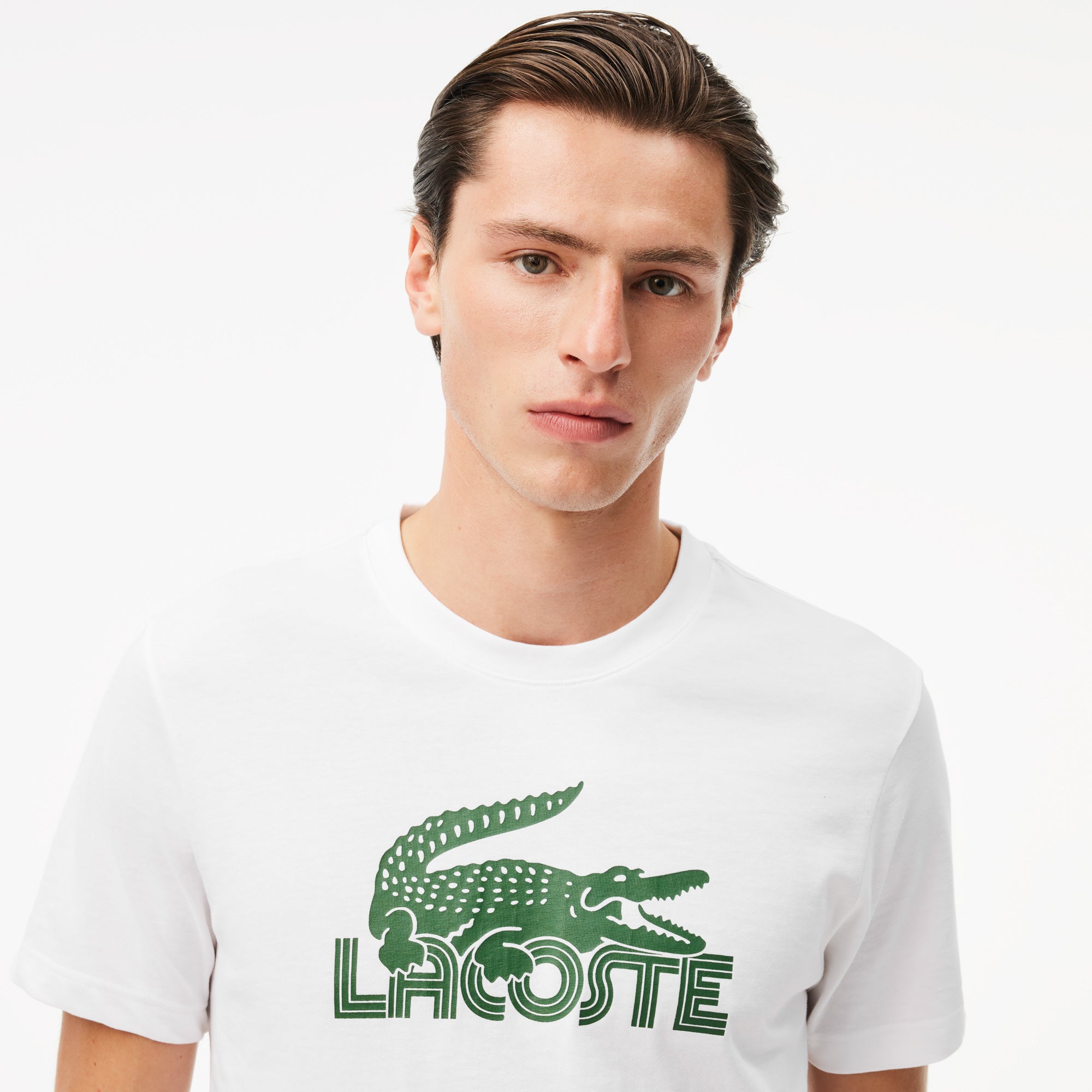 Lacoste T-Shirt Logo Branca/Verde Lacoste 