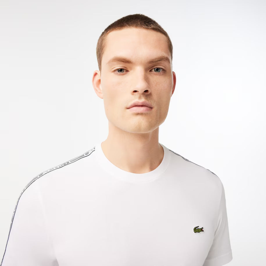 Lacoste T-shirt Logo Stripe Branca Lacoste