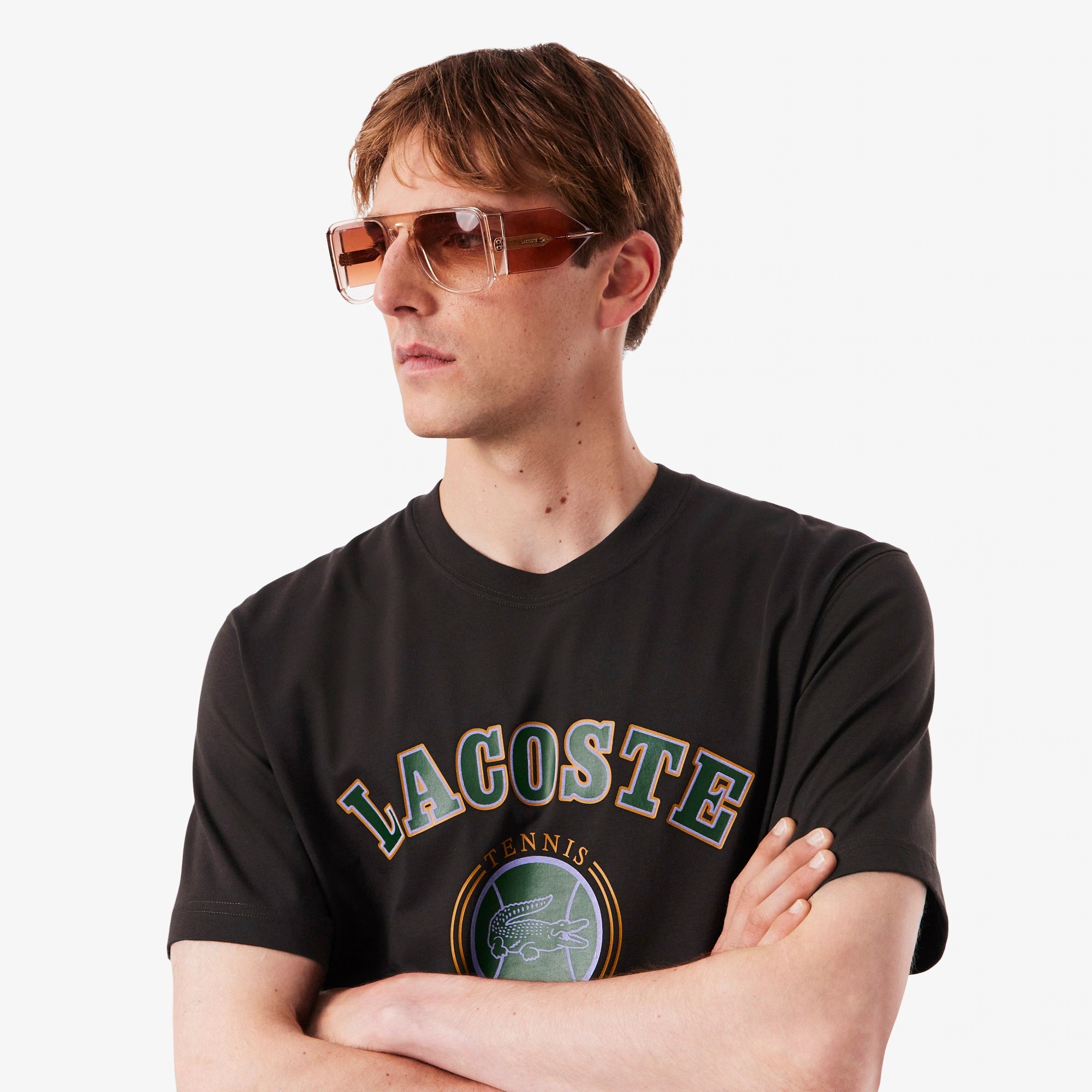 Lacoste T-shirt de Algodão Castanha Lacoste 