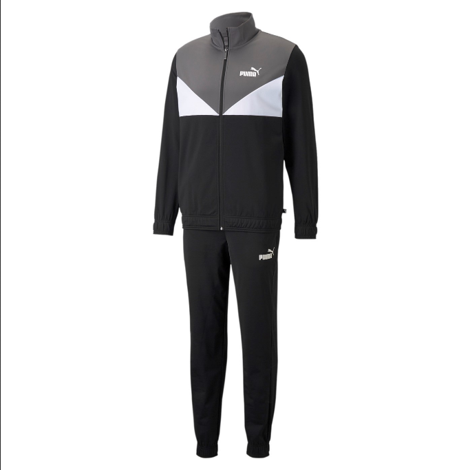 Fato de Treino Puma Colorblock Preto/Cinzento/Branco Puma 