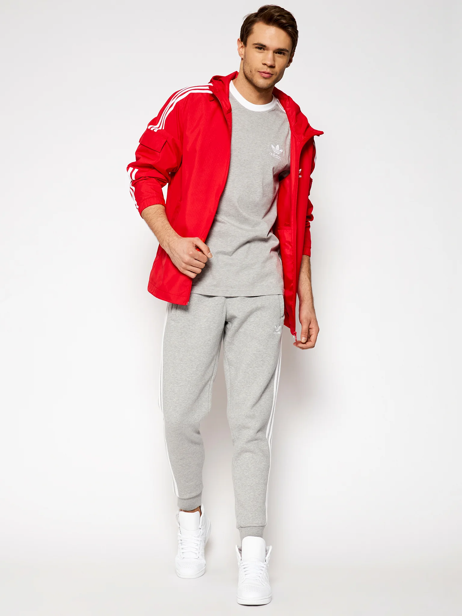 Adidas 3-Stripes Tee Cinzento Adidas 