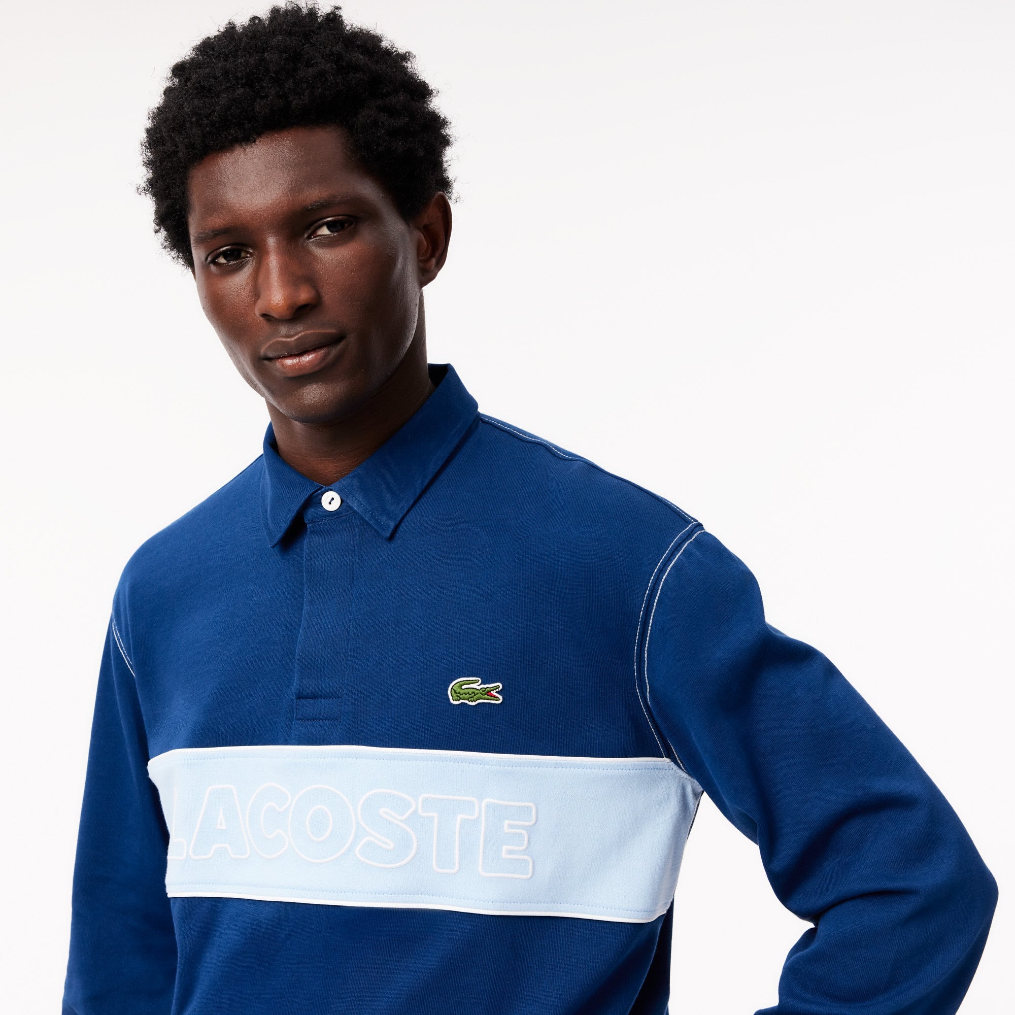 Lacoste Polo Manga Comprida Rugby Azul Lacoste 