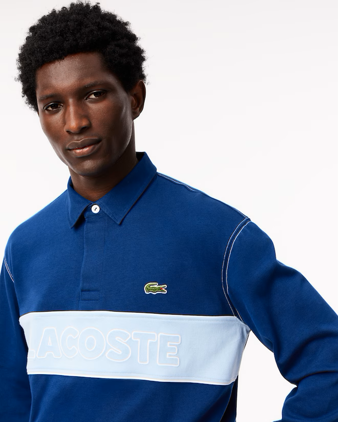 Lacoste Polo Manga Comprida Rugby Azul Lacoste 