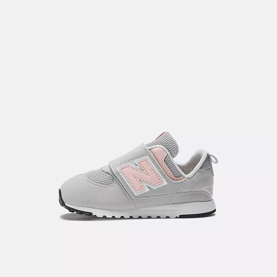 New Balance 574 Hook & Loop Cinza/Rosa New Balance