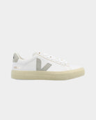 Sapatilhas Veja Campo Leather Brancas vista lateral